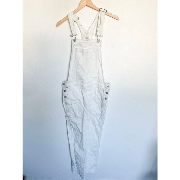COH Citizens of Humanity Overalls Denim Jeans Medium White Cropped - Picture 6 of 8